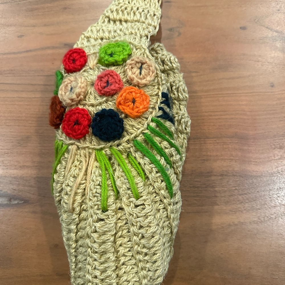 Artisan Crochet Straw Bag with Crochet Detail-Packable - Picture 7 of 7